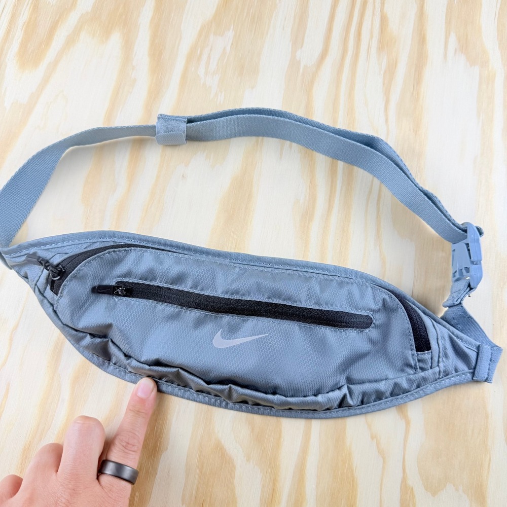 Nike Slim Waist Pack Running Belt Slate Blue Reflective Swoosh N1000826-444